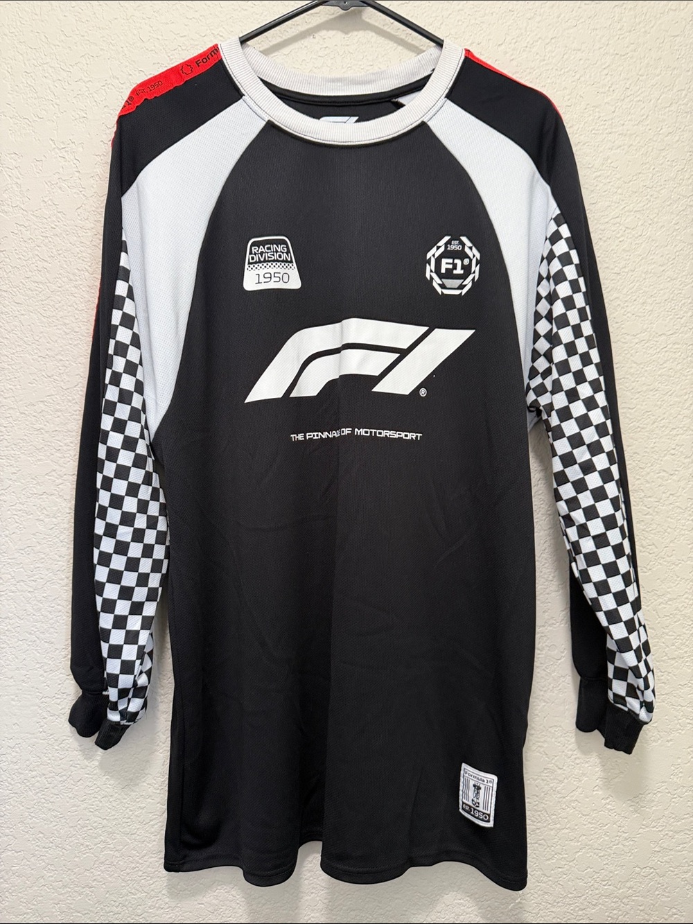 F1 Kids' Long Sleeve Racing Top - Black & White